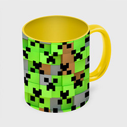 Кружка 3D Minecraft, цвет: 3D-белый + желтый
