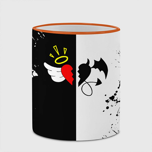 Кружка цветная Добро и зло, Payton Moormeier / 3D-Оранжевый кант – фото 2