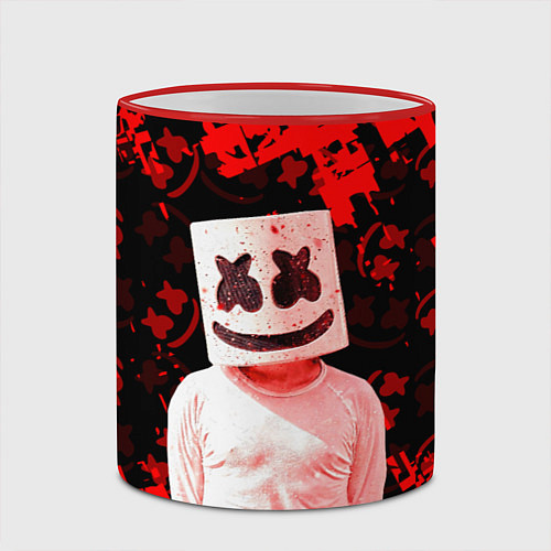 Кружка цветная Fortnite Marshmello / 3D-Красный кант – фото 2