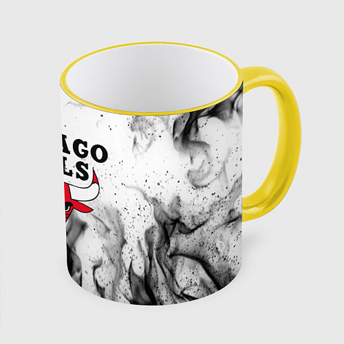 Кружка цветная CHICAGO BULLS / 3D-Желтый кант – фото 1