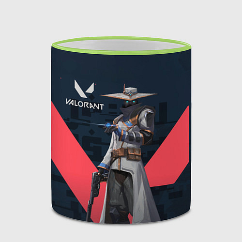 Кружка цветная CYPHER VALORANT / 3D-Светло-зеленый кант – фото 2