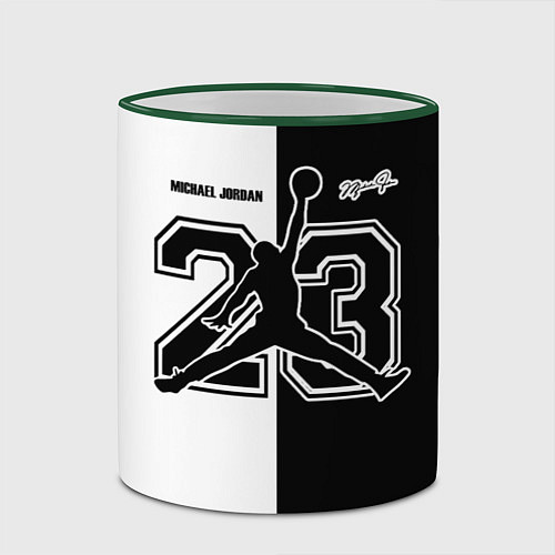 Кружка цветная Michael Jordan 23 / 3D-Зеленый кант – фото 2