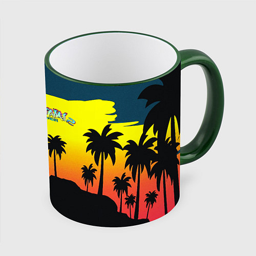Кружка цветная HOTLINE MIAMI2 / 3D-Зеленый кант – фото 1