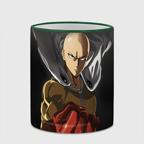 Кружка цветная One Punch Man / 3D-Зеленый кант – фото 2