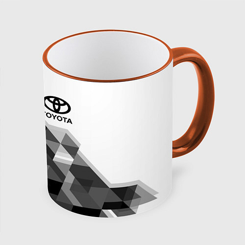 Кружка цветная TOYOTA / 3D-Оранжевый кант – фото 1