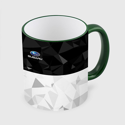 Кружка цветная SUBARU WRX STI спина Z / 3D-Зеленый кант – фото 1
