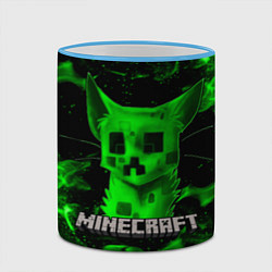 Кружка 3D MINECRAFT CREEPER CAT, цвет: 3D-небесно-голубой кант — фото 2