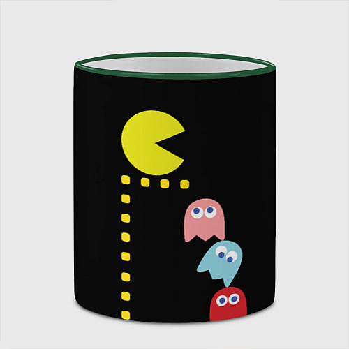 Кружка цветная Pac-man / 3D-Зеленый кант – фото 2