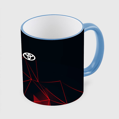 Кружка цветная TOYOTA / 3D-Небесно-голубой кант – фото 1