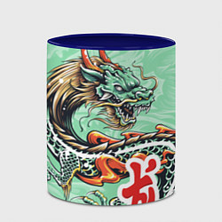 Кружка 3D Изумрудный дракон, цвет: 3D-белый + синий — фото 2
