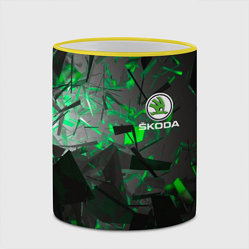 Кружка цветная SKODA / 3D-Желтый кант – фото 2