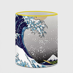 Кружка 3D The great wave off kanagawa, цвет: 3D-желтый кант — фото 2