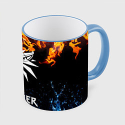 Кружка 3D The Witcher, цвет: 3D-небесно-голубой кант