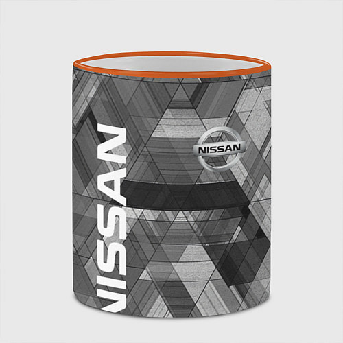 Кружка цветная NISSAN / 3D-Оранжевый кант – фото 2