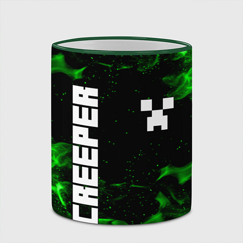 Кружка цветная MINECRAFT CREEPER / 3D-Зеленый кант – фото 2