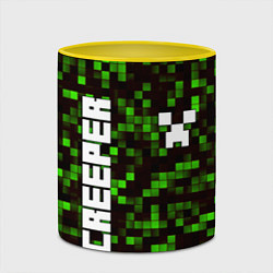 Кружка 3D MINECRAFT CREEPER, цвет: 3D-белый + желтый — фото 2