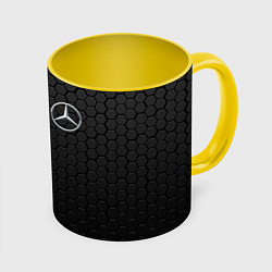 Кружка 3D MERCEDES-BENZ AMG, цвет: 3D-белый + желтый