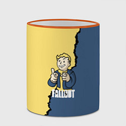 Кружка 3D Fallout logo boy, цвет: 3D-оранжевый кант — фото 2