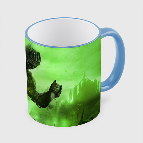 Кружка цветная DARK SOULS / 3D-Небесно-голубой кант – фото 1