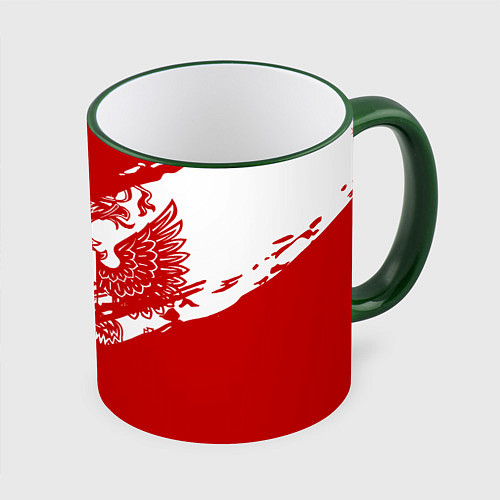 Кружка цветная Russia / 3D-Зеленый кант – фото 1