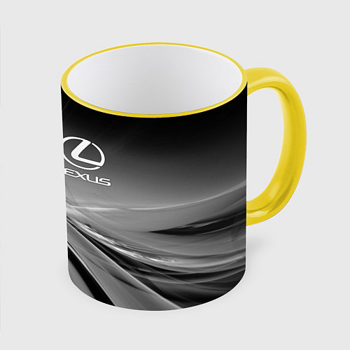 Кружка цветная LEXUS / 3D-Желтый кант – фото 1