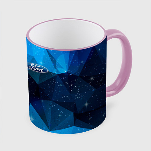 Кружка цветная FORD / 3D-Розовый кант – фото 1