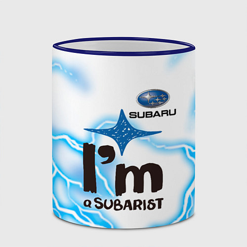 Кружка цветная SUBARU / 3D-Синий кант – фото 2