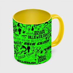 Кружка 3D BILLIE EILISH БИЛЛИ АЙЛИШ, цвет: 3D-белый + желтый