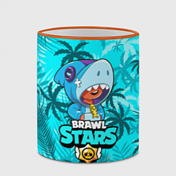 Кружка 3D BRAWL STARS LEON SHARK, цвет: 3D-оранжевый кант — фото 2