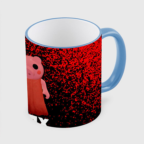 Кружка цветная Roblox Piggy / 3D-Небесно-голубой кант – фото 1