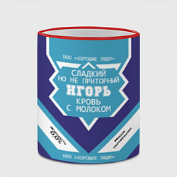 Кружка 3D Игорь - банка сгущенки, цвет: 3D-красный кант — фото 2