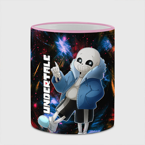 Кружка цветная UNDERTALE АНДЕРТЕЙЛ / 3D-Розовый кант – фото 2