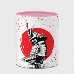 Кружка 3D Самурай в каплях крови Z, цвет: 3D-белый + розовый — фото 2