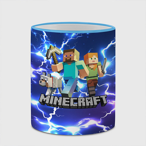 Кружка цветная MINECRAFT МАЙНКРАФТ / 3D-Небесно-голубой кант – фото 2