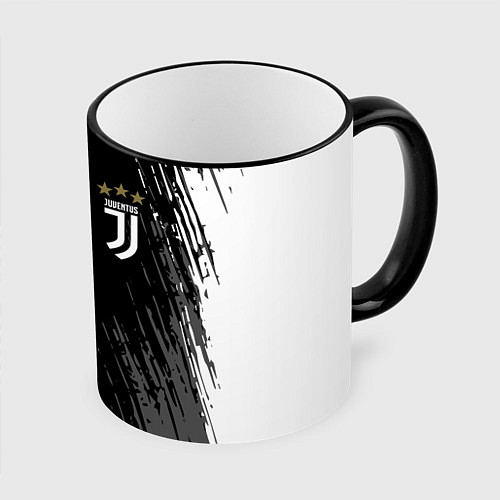 Кружка цветная JUVENTUS / 3D-Черный кант – фото 1