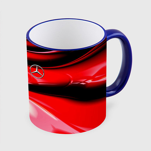 Кружка цветная MERCEDES / 3D-Синий кант – фото 1