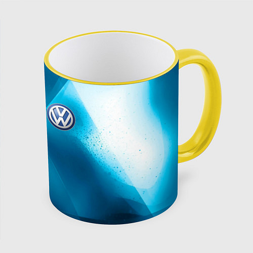 Кружка цветная VOLKSWAGEN / 3D-Желтый кант – фото 1