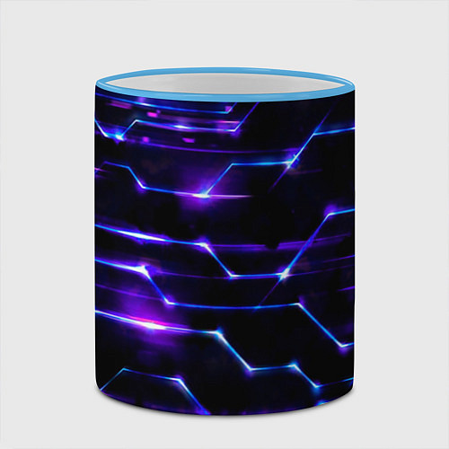 Кружка цветная Технологии будущее нано броня / 3D-Небесно-голубой кант – фото 2