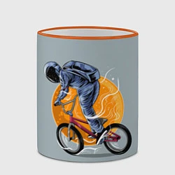 Кружка 3D Космический велосипедист Z, цвет: 3D-оранжевый кант — фото 2