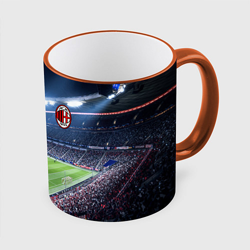 Кружка цветная FC MILAN / 3D-Оранжевый кант – фото 1