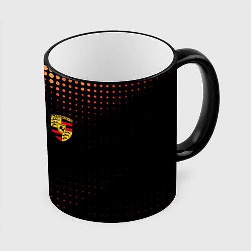 Кружка цветная PORSCHE / 3D-Черный кант – фото 1