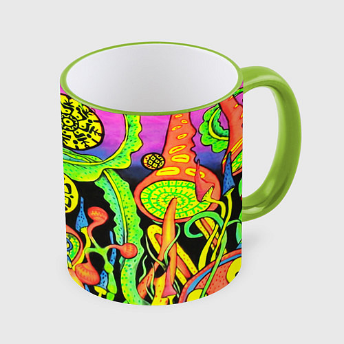 Кружка цветная КИСЛОТА КИСЛОТНЫЙ / 3D-Светло-зеленый кант – фото 1