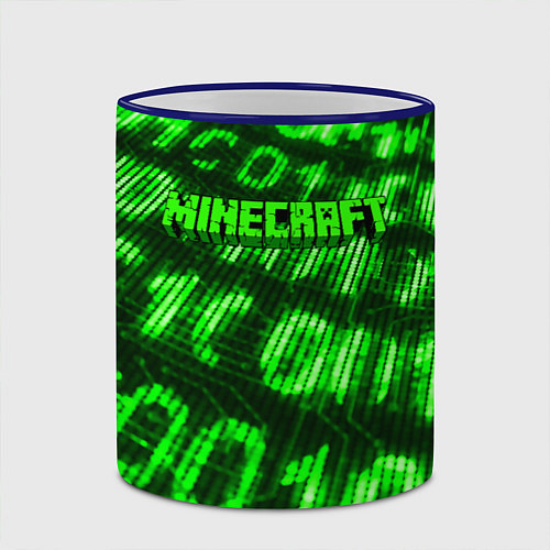 Кружка цветная MINECRAFT / 3D-Синий кант – фото 2
