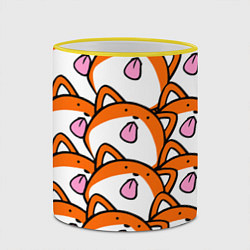 Кружка 3D ЛИСИЧКИ, цвет: 3D-желтый кант — фото 2