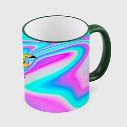 Кружка 3D Пикачу, цвет: 3D-зеленый кант