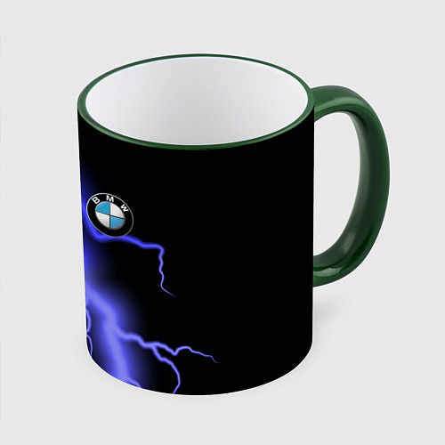 Кружка цветная BMW / 3D-Зеленый кант – фото 1
