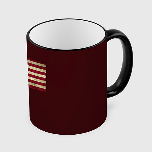 Кружка цветная USA флаг / 3D-Черный кант – фото 1