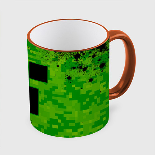 Кружка цветная MINECRAFT МАЙНКРАФТ / 3D-Оранжевый кант – фото 1