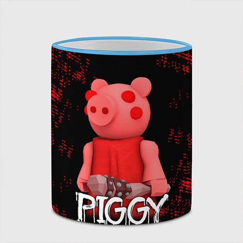 Кружка цветная Roblox Piggy / 3D-Небесно-голубой кант – фото 2