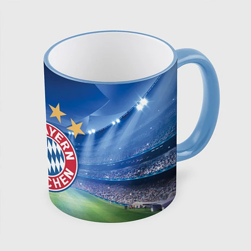 Кружка цветная Бавария Мюнхен / 3D-Небесно-голубой кант – фото 1